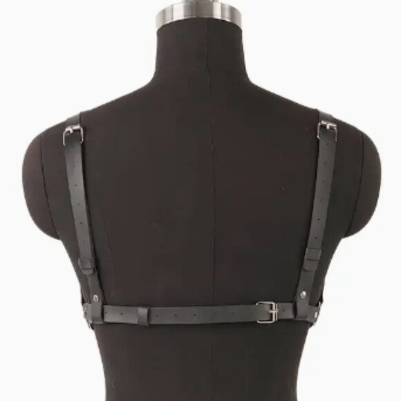 PU Leather Bow Detail Harness Belt
